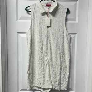 Z Supply White Textured Button Down Shirt